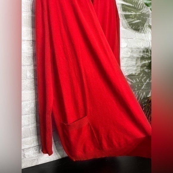 3/$30 _ ALFRED SUNG | NWT ๐ท๏ธ red open cardigan long sleeve faux leather -XXL - Picture 4 of 9